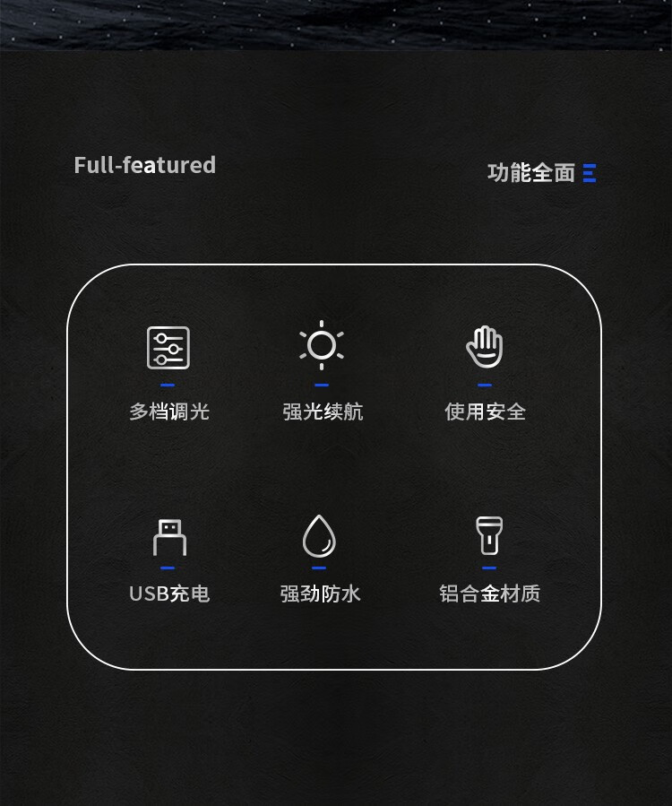 神火（supfire）C20手电筒定做 15W强光可充电多功能防水骑行家用LED照明灯