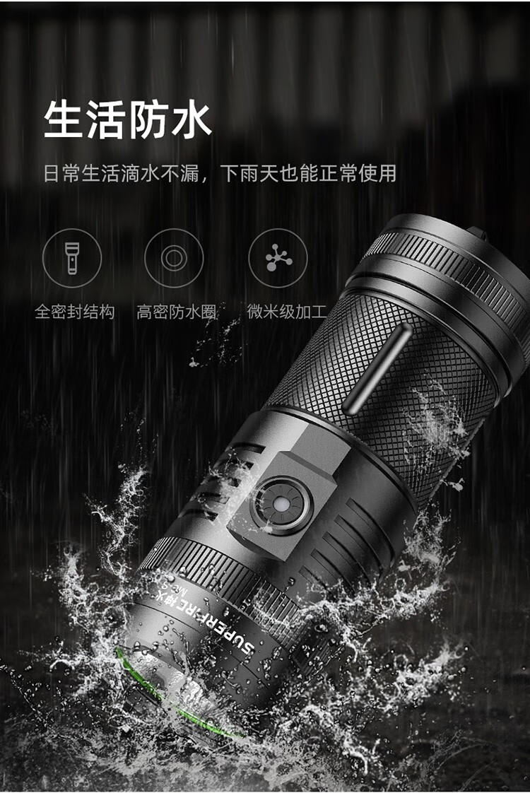 神火（supfire）M6-S强光手电筒超亮远射充电式探照灯应急户外家用