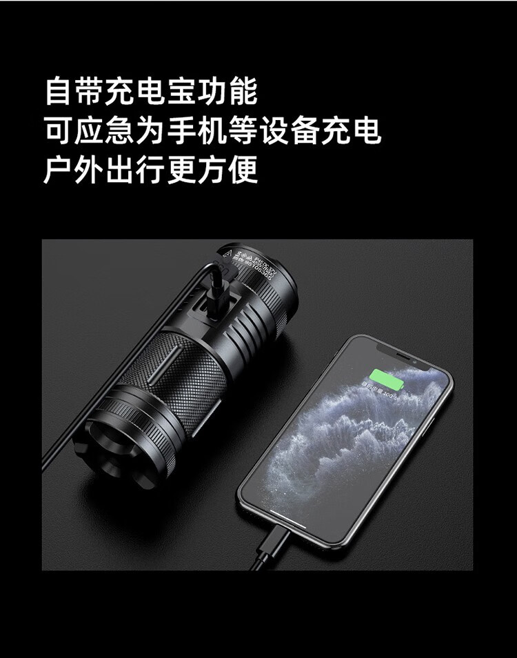 神火（supfire）M6-S强光手电筒超亮远射充电式探照灯应急户外家用