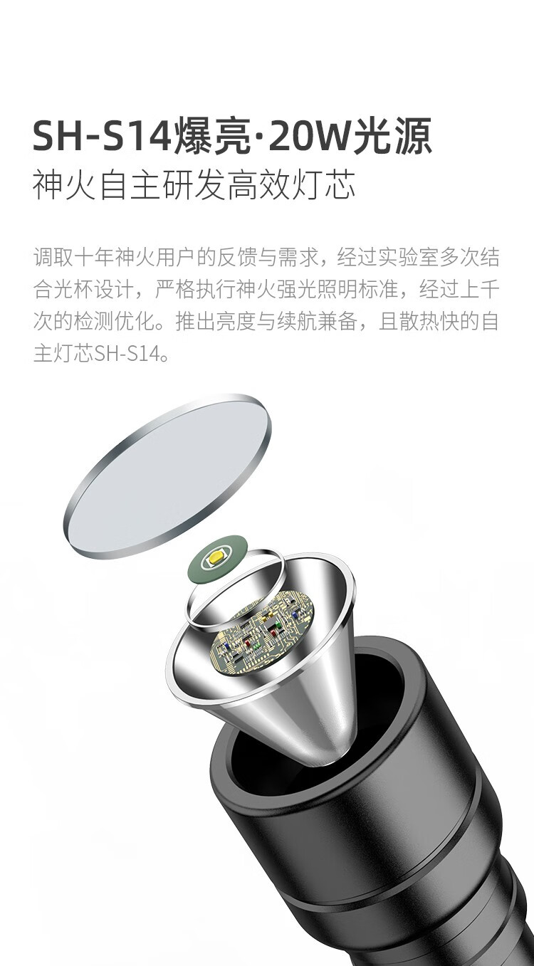 神火 （supfire）Y16手电筒强光远射LED高亮骑行户外灯Type-c充电式家用超长防身应急灯