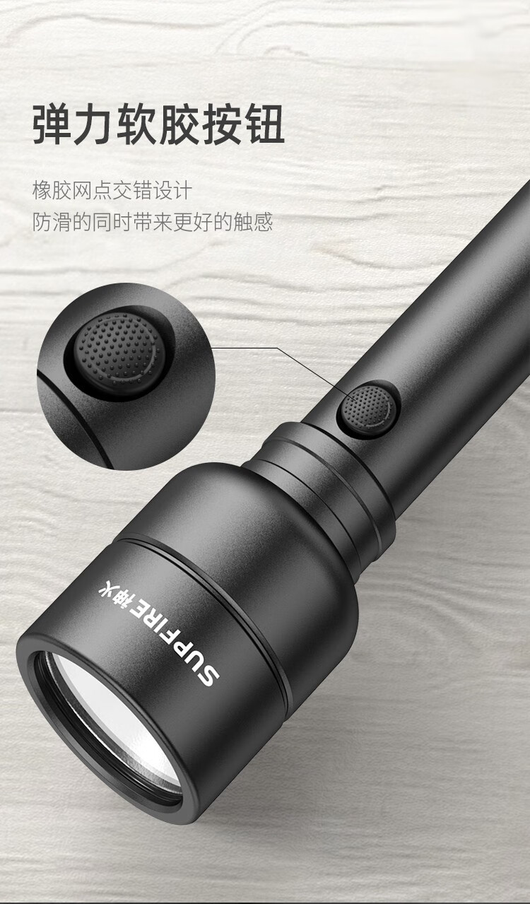 神火 （supfire）Y16手电筒强光远射LED高亮骑行户外灯Type-c充电式家用超长防身应急灯
