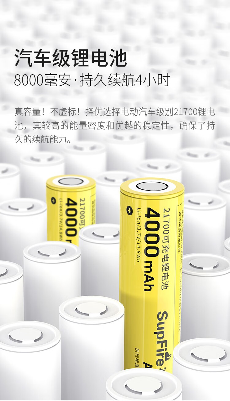 神火 （supfire）Y16手电筒强光远射LED高亮骑行户外灯Type-c充电式家用超长防身应急灯