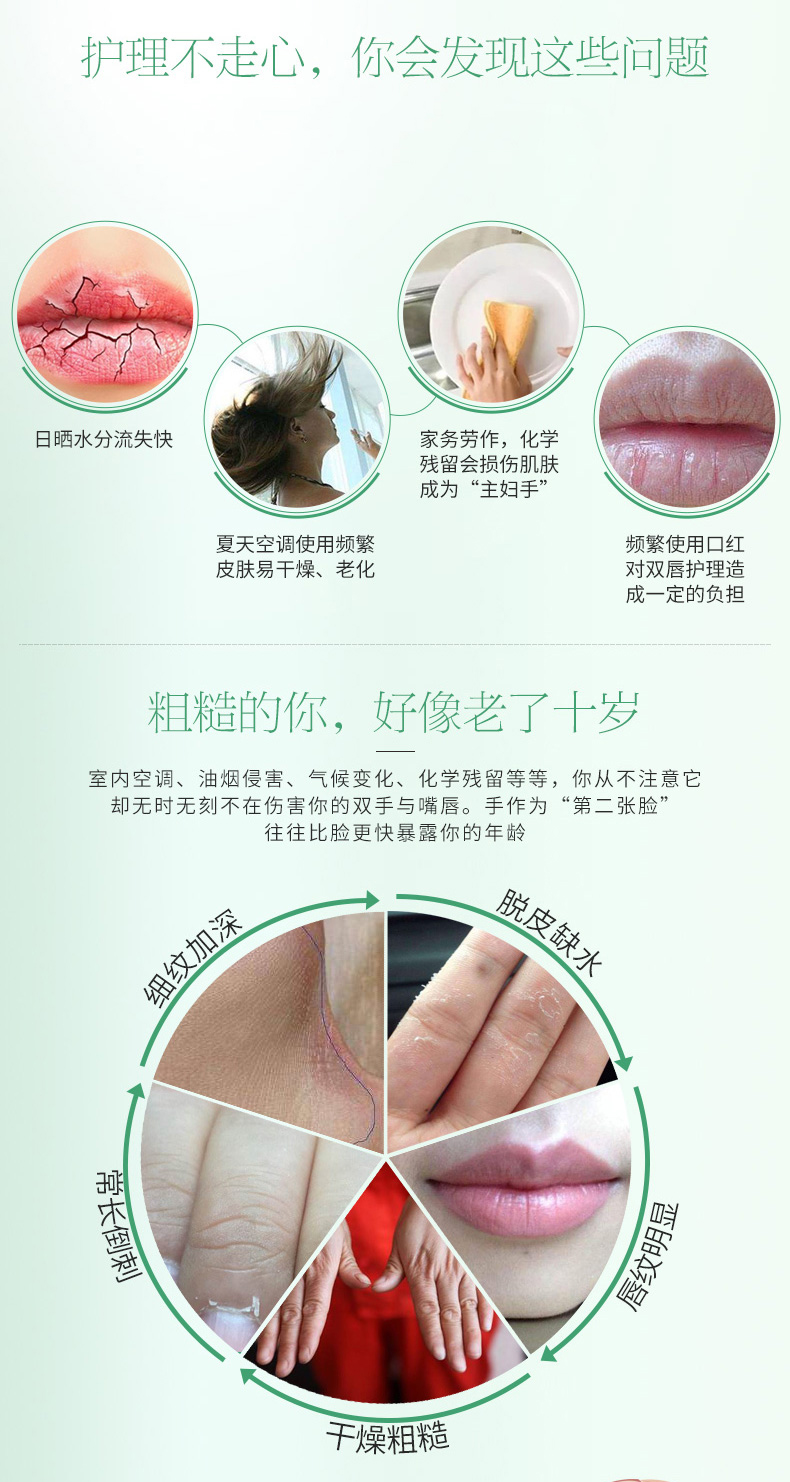 HERBACIN小甘菊护手霜补水保湿滋润男女秋冬滋养手霜修护唇膏+新经典护手霜组合装
