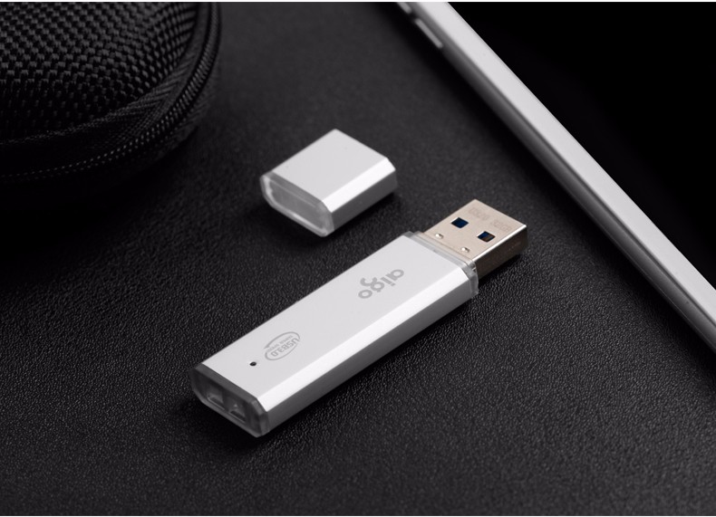 aigo爱国者U320 电脑高速U盘 USB3.0 小巧便携闪充金属亮银优盘 银色 32G