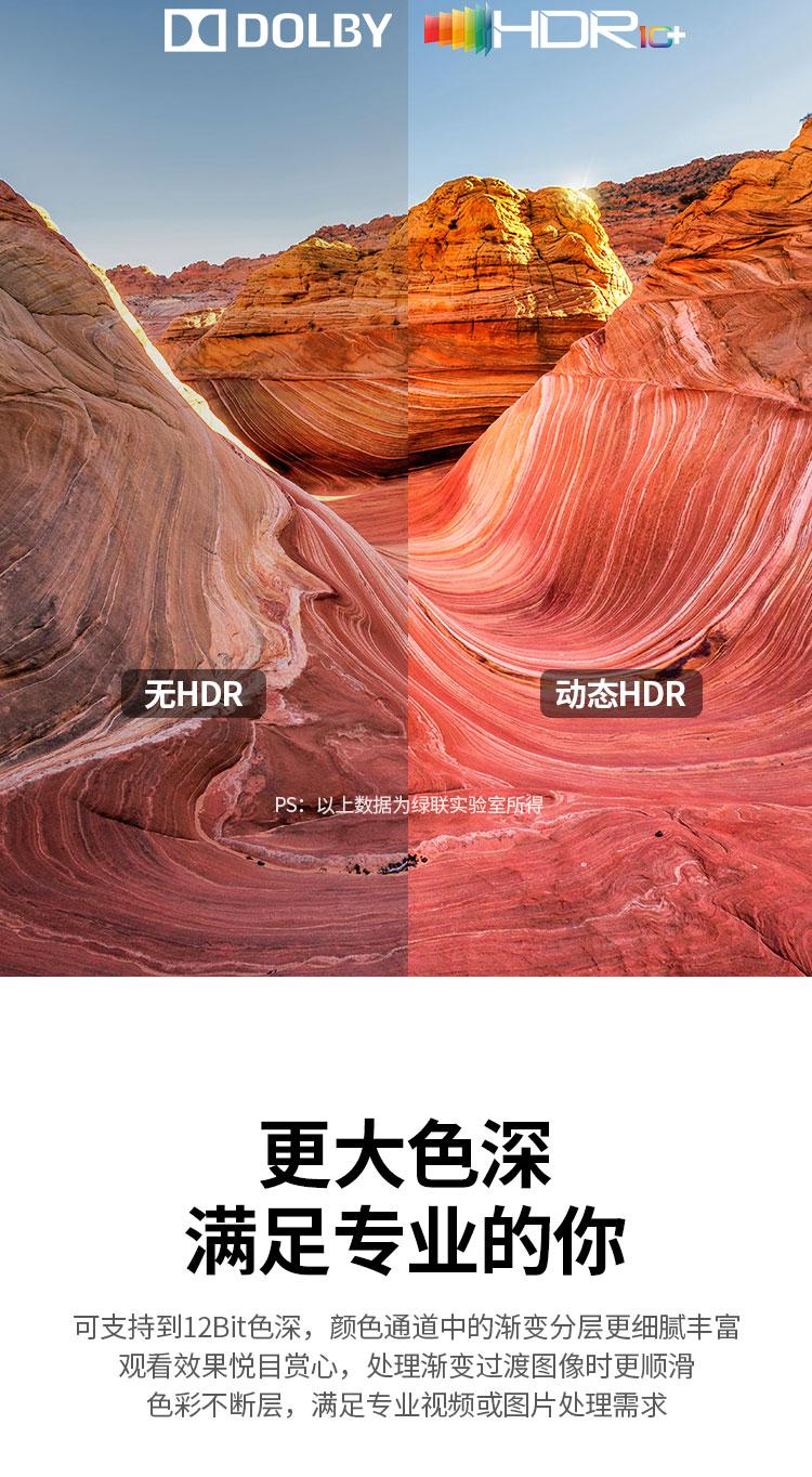 绿联 HDMI2.1同轴线 8K60Hz 4K120Hz 视频连接线 1.5米 80840