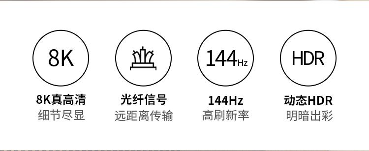 绿联 HDMI2.1版光纤线 8K60Hz高清视频线家庭影院工程装修布线 30米 80409