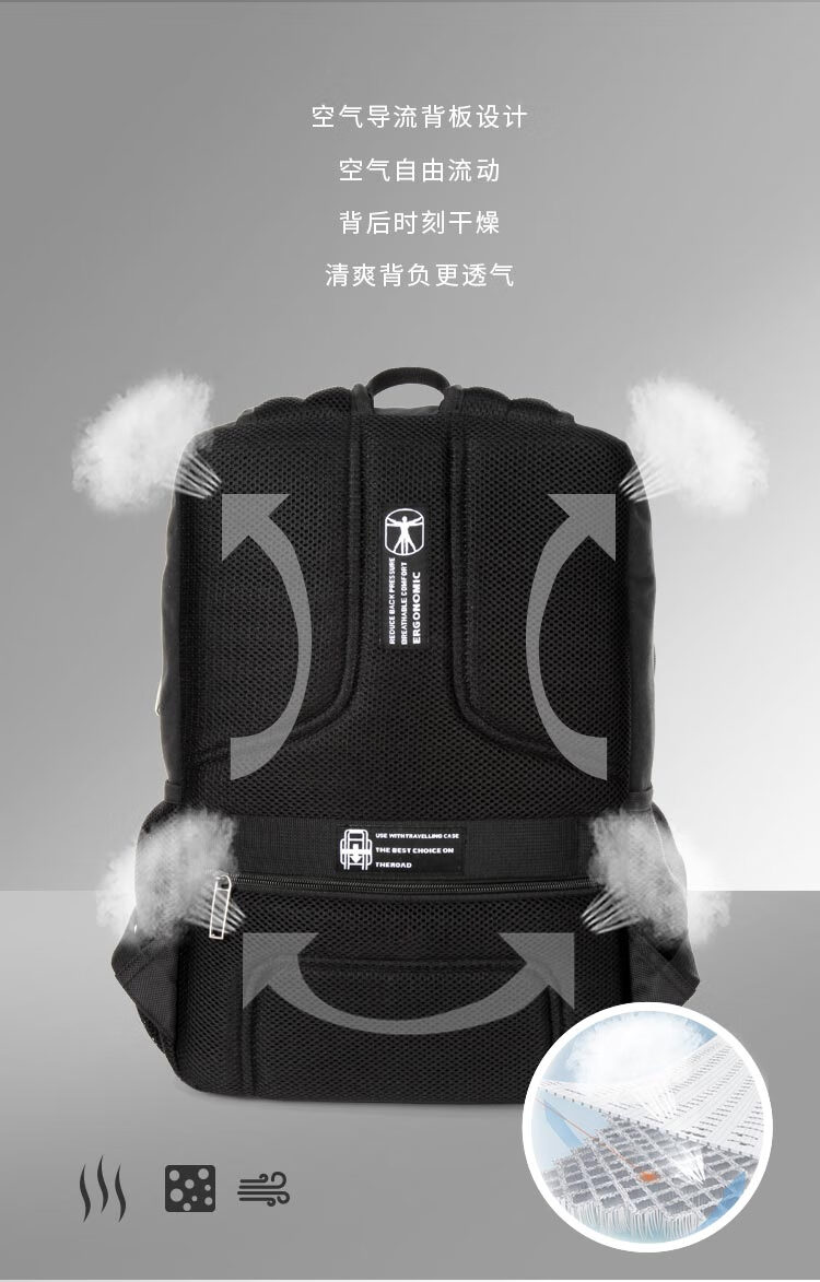 SUISSEWIN瑞士军刀韩版简约休闲旅行包时尚潮流学生书包SN9767 灰色