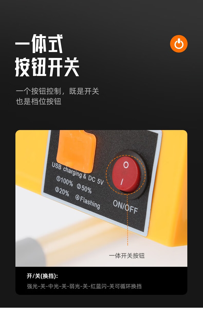 神火（Superfire）太阳能充电投光灯手提式可移动便携户外超亮防水露营灯应急照明强光探照灯 FS2-A