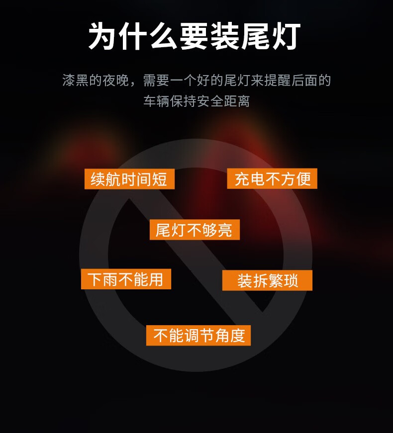 神火（Superfire）BTL01自行车尾灯红光警示尾部夜骑行灯可充电公路山地USB骑行装备