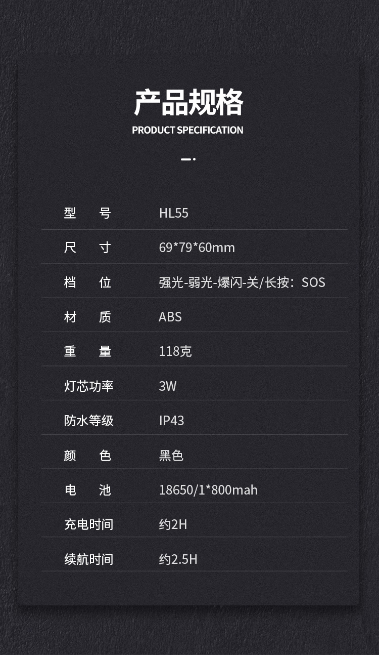 神火（supfire）HL55头灯强光远射充电式夜钓鱼灯LED灯头戴式探照灯应急灯