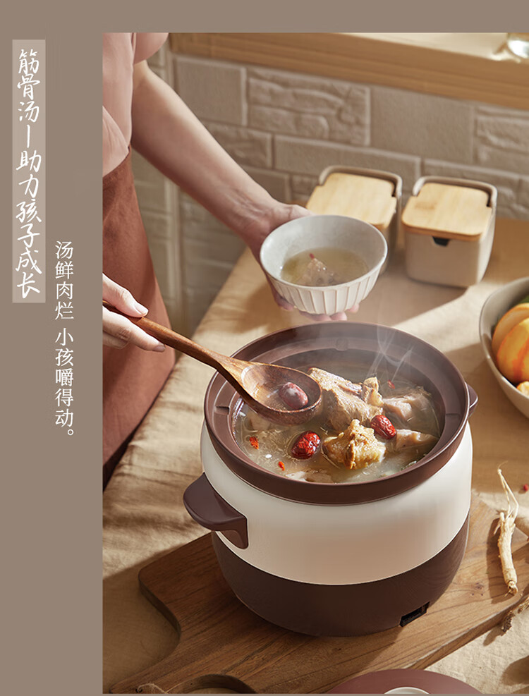 小熊（Bear）电炖锅 DDG-D40B1煲汤锅炖汤锅 电砂锅 紫砂锅 大容量煮粥锅电汤锅炖盅燕窝电炖盅4L