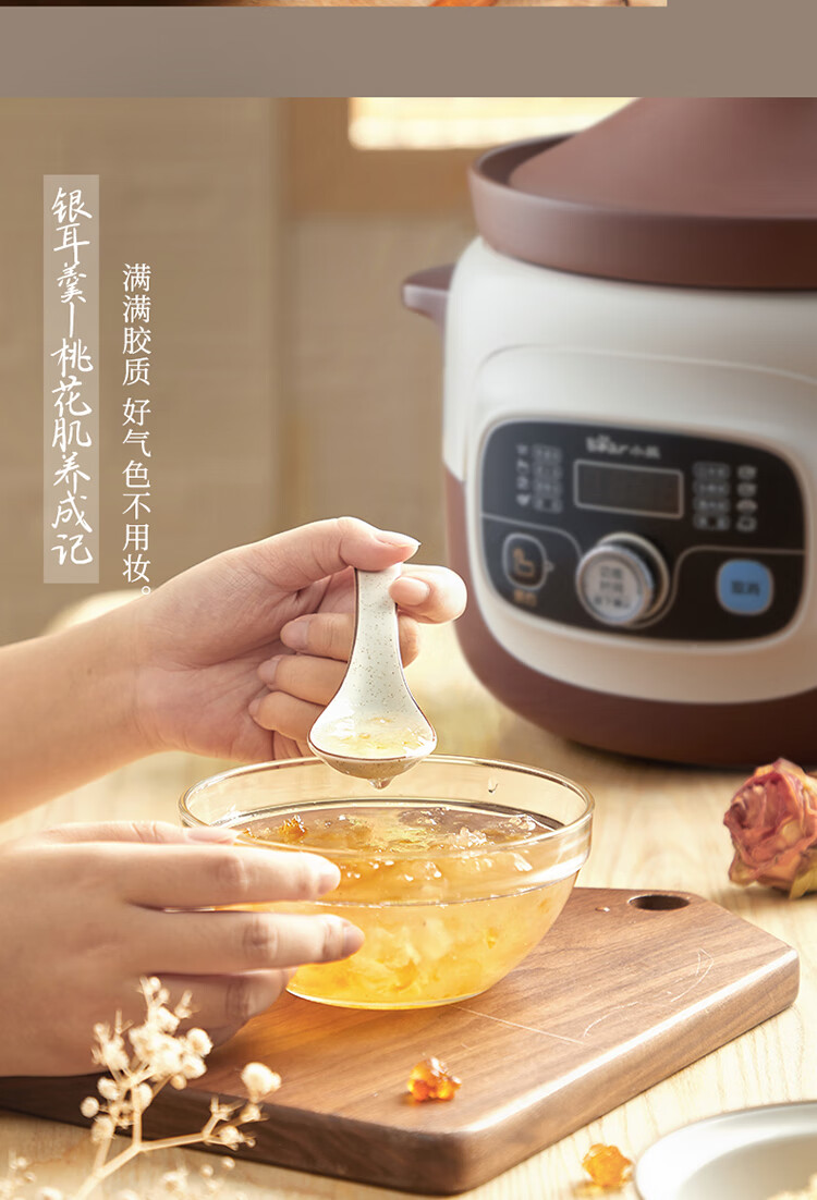小熊（Bear）电炖锅 DDG-D40B1煲汤锅炖汤锅 电砂锅 紫砂锅 大容量煮粥锅电汤锅炖盅燕窝电炖盅4L