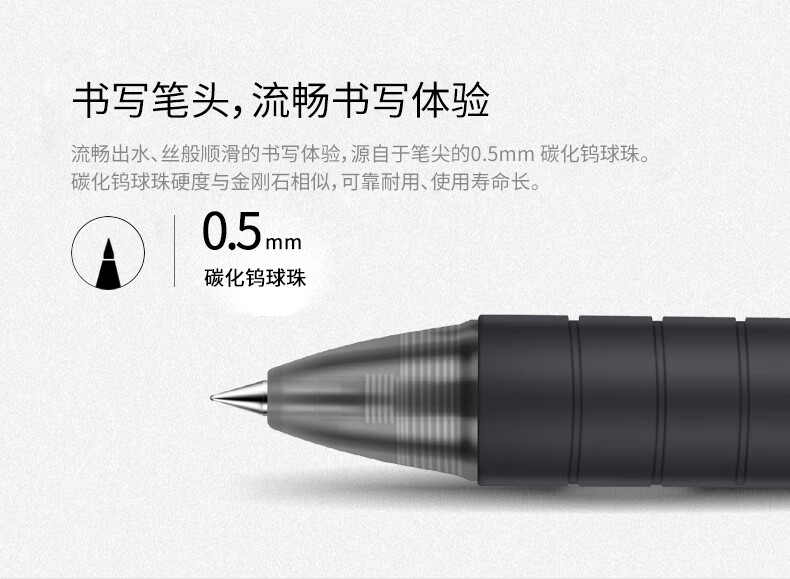 得力(deli）签字笔按动中性笔0.5mm水笔办公用品签字笔(黑)12支装/盒 S06 2盒装