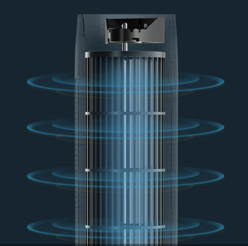 美的（Midea）电风扇家用远程遥控大风力塔扇立式节能低噪宿舍摇头定时落地扇无叶风扇ZAE09MA 白色