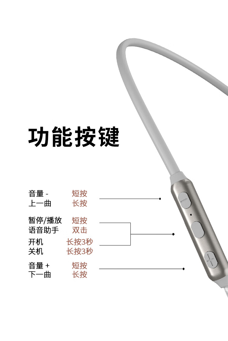 漫步者（EDIFIER）W300BT plus 入耳式运动蓝牙耳机无线耳机 防水长续航 枪灰色