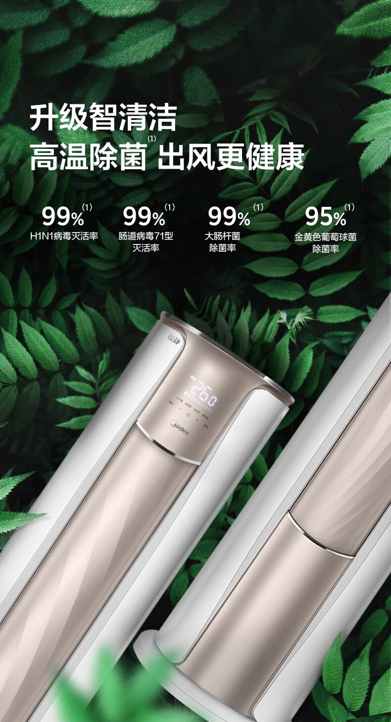 美的Midea空调3匹一级能效 智能变频冷暖 APP远程操控 立柜式大风口空调机KFR- 72LW/N8ZHB1