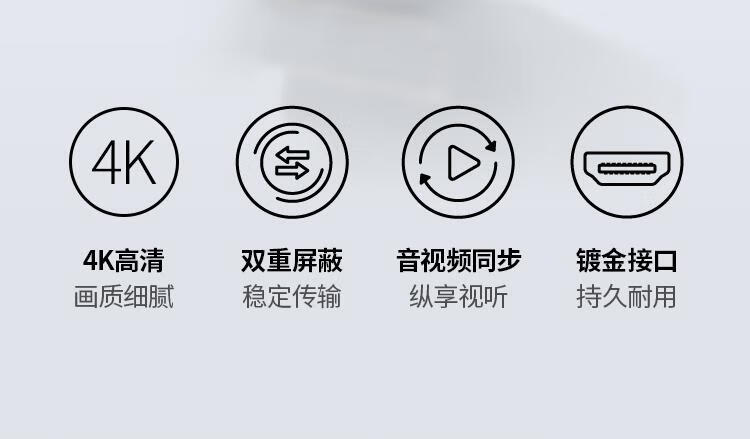 绿联 DP转HDMI转接线 4K高清连接线1.2版 视频转换线 3米 10203