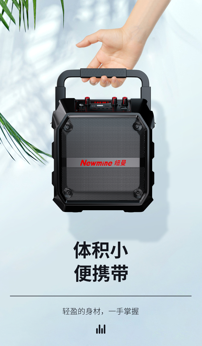 纽曼(Newsmy) k97无线蓝牙音箱户外大音量广场舞音响小型家用收音机手提便携式带麦克风地摊摆摊喇叭升级版