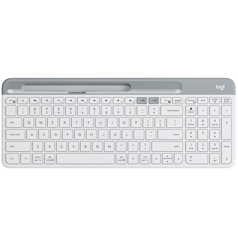 罗技（Logitech）K580 轻薄多设备键盘 无线蓝牙全尺寸办公键盘 ipad手机平板电脑键盘 白色