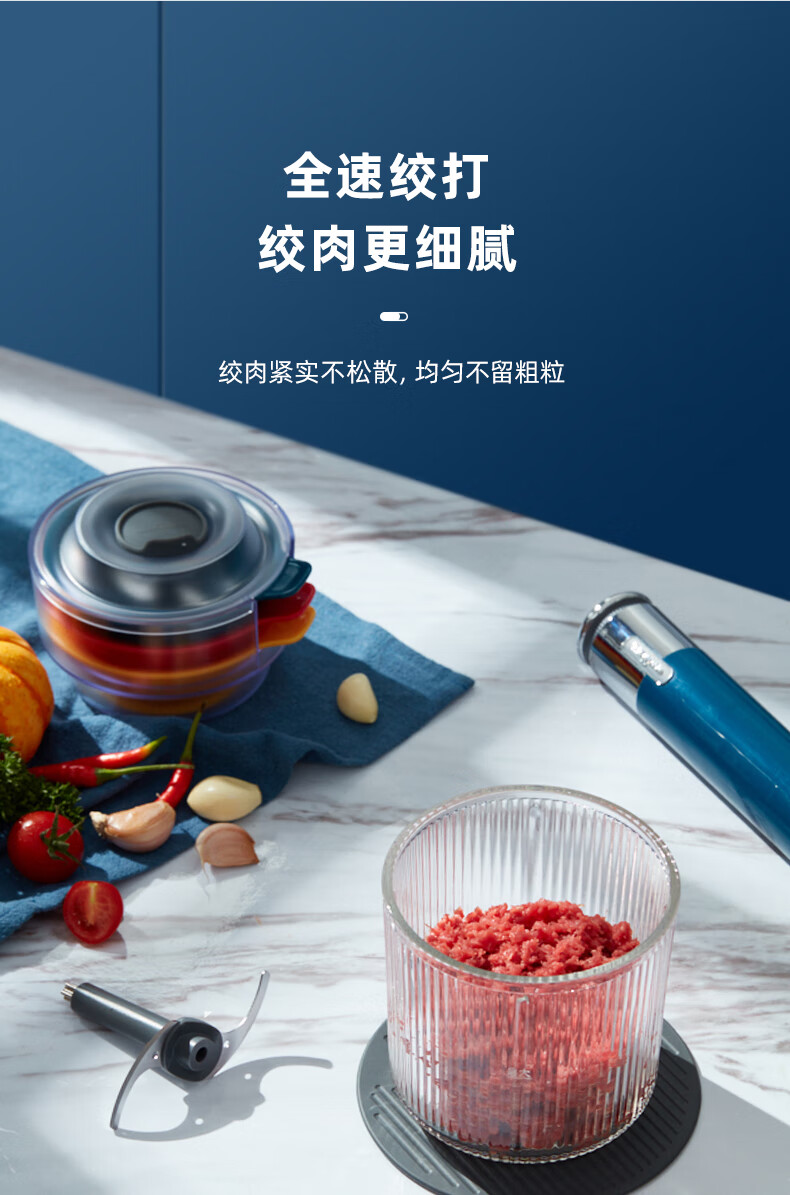 东菱（Donlim）佐料机 DL-6082 绞肉机 家用料理机 婴儿 辅食 小型 料理棒 切菜绞肉捣蒜器 多功能百味佐料机