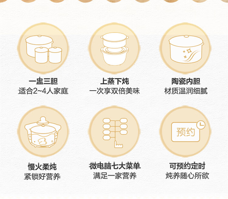 小熊（Bear）电炖锅DDZ-D16J3 电炖盅  煲汤锅炖汤锅 隔水炖 婴儿煮粥锅熬粥燕窝带蒸笼可预约定时   1.6L
