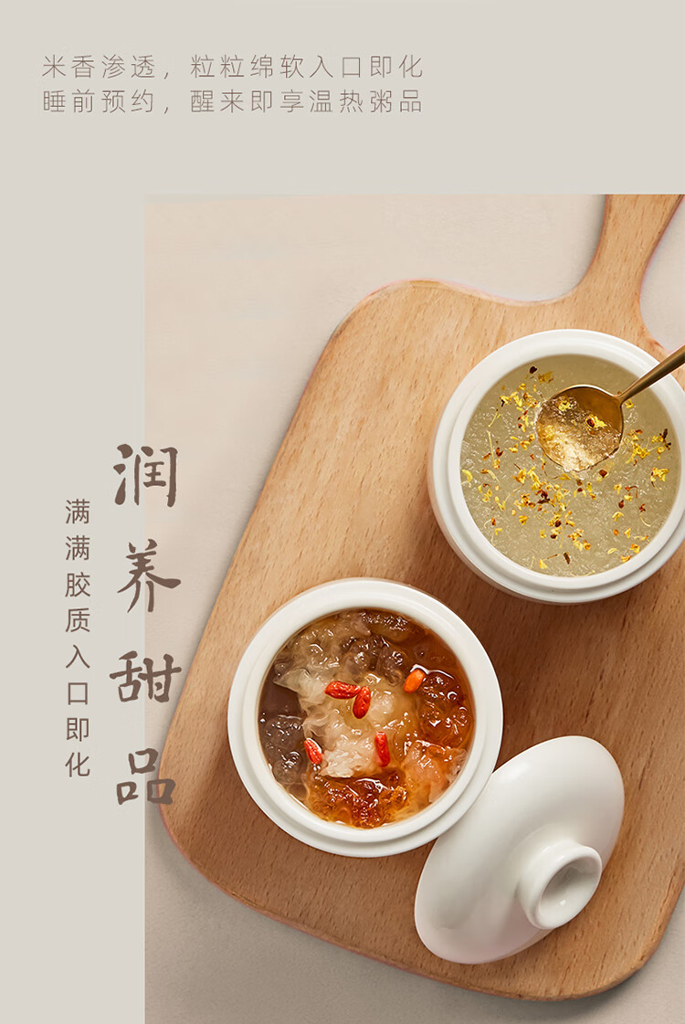 小熊（Bear）电炖锅DDZ-B45B2 电炖盅   白瓷炖锅 家用陶瓷电砂锅隔水炖 煮粥养生锅一锅5胆