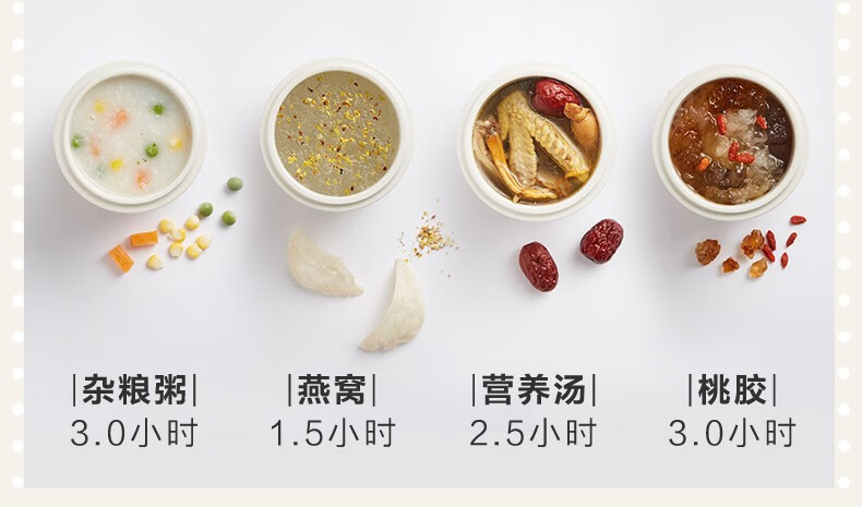 小熊（Bear）电炖锅 DDZ-C25K1电炖盅 隔水炖锅 煲汤锅 婴儿煮粥锅熬粥 可预约定时炖汤锅 燕窝炖盅 2.5L