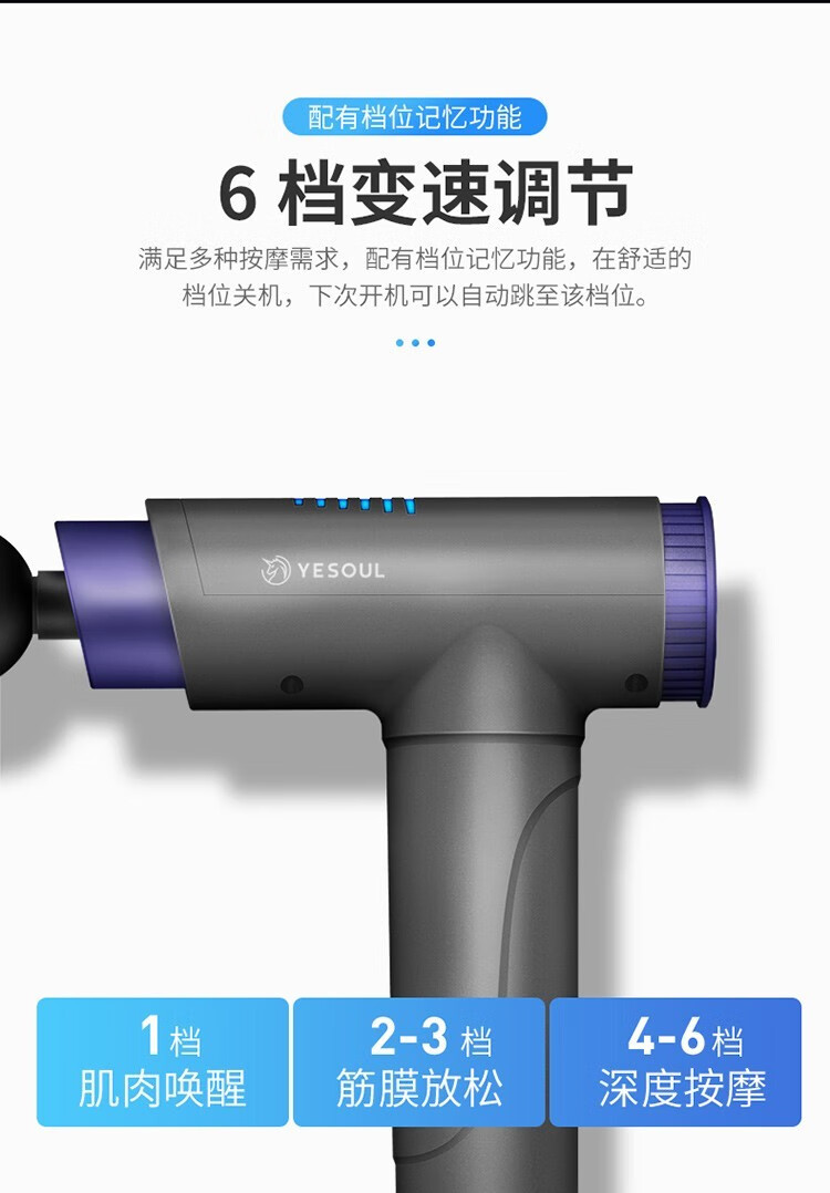 YESOUL野小兽 筋膜枪深层肌肉电动经膜仪按摩枪肌膜枪 MG15 灰