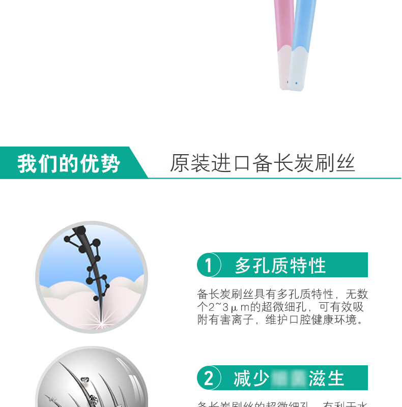 牙博士 炭丝深洁净白牙刷套装 温和清洁 保护牙龈清新口气 炭丝牙刷3+2装 DT3+2