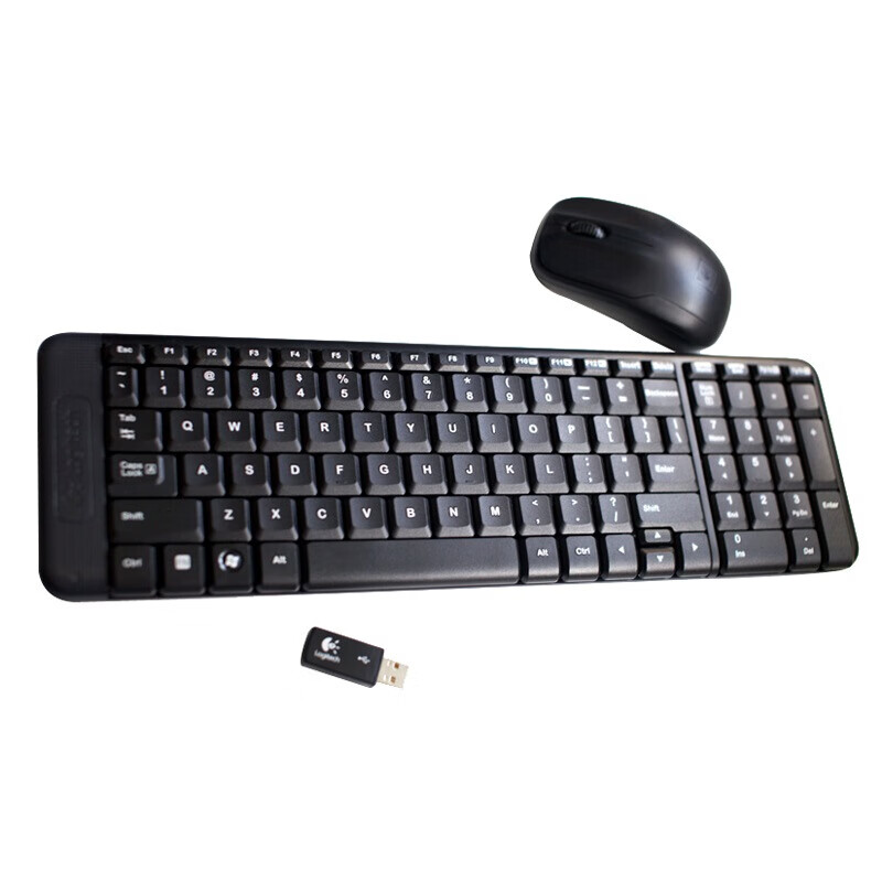 罗技（Logitech）MK220 键鼠套装 无线键鼠套装 办公键鼠套装 带无线2.4G接收器 黑色