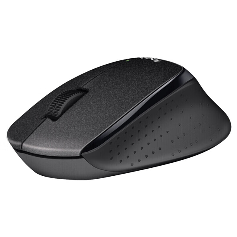 罗技（Logitech）M330鼠标 无线鼠标 办公鼠标 右手鼠标 带无线微型接收器 黑色