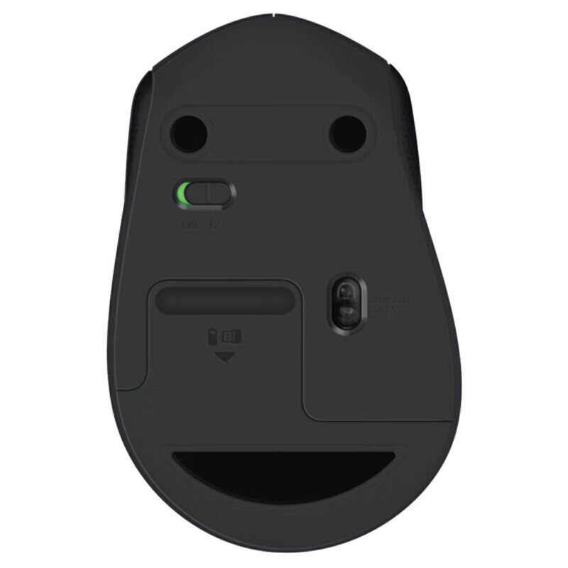 罗技（Logitech）M330鼠标 无线鼠标 办公鼠标 右手鼠标 带无线微型接收器 黑色