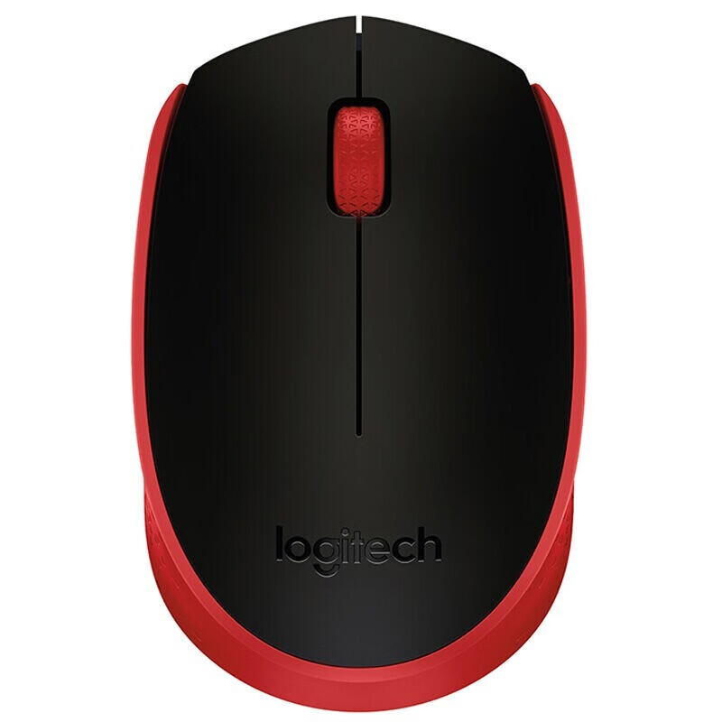 罗技（Logitech）M171 无线办公鼠标 家用商务对称鼠标 带无线2.4G接收器 红色