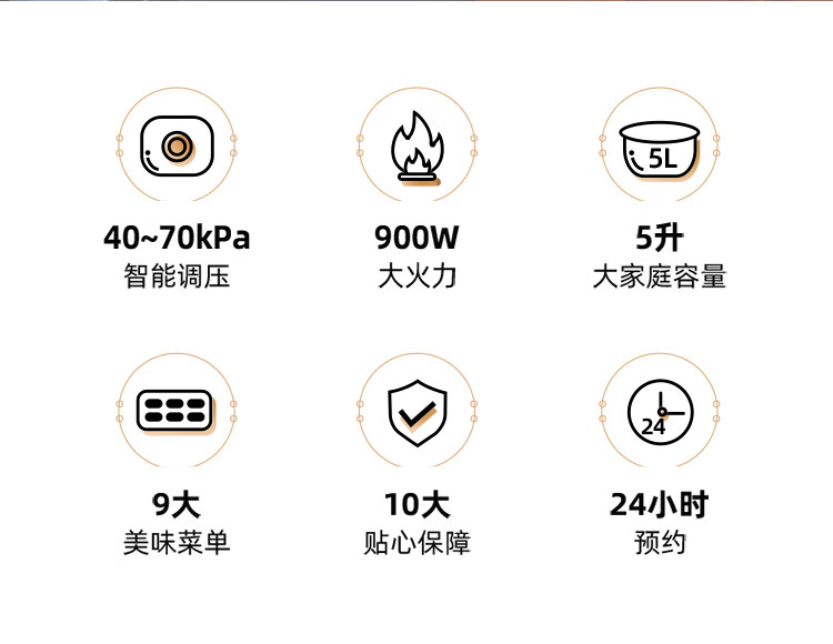 小熊（Bear）电压力锅  YLB-A50M1高压锅微电脑智能预约保温电饭煲煮饭炖肉煲汤多功能 大容量电压锅5L