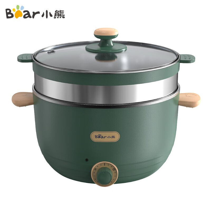 小熊（Bear）电煮锅  DRG-C30N5电炒锅 电火锅 电热锅 多功能锅宿舍家用学生煮面锅  带蒸笼