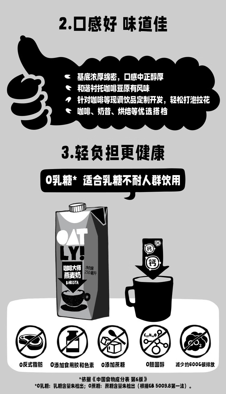 OATLY 燕麦奶谷物早餐奶植物蛋白膳食纤维饮料 咖啡大师燕麦奶250ml*18