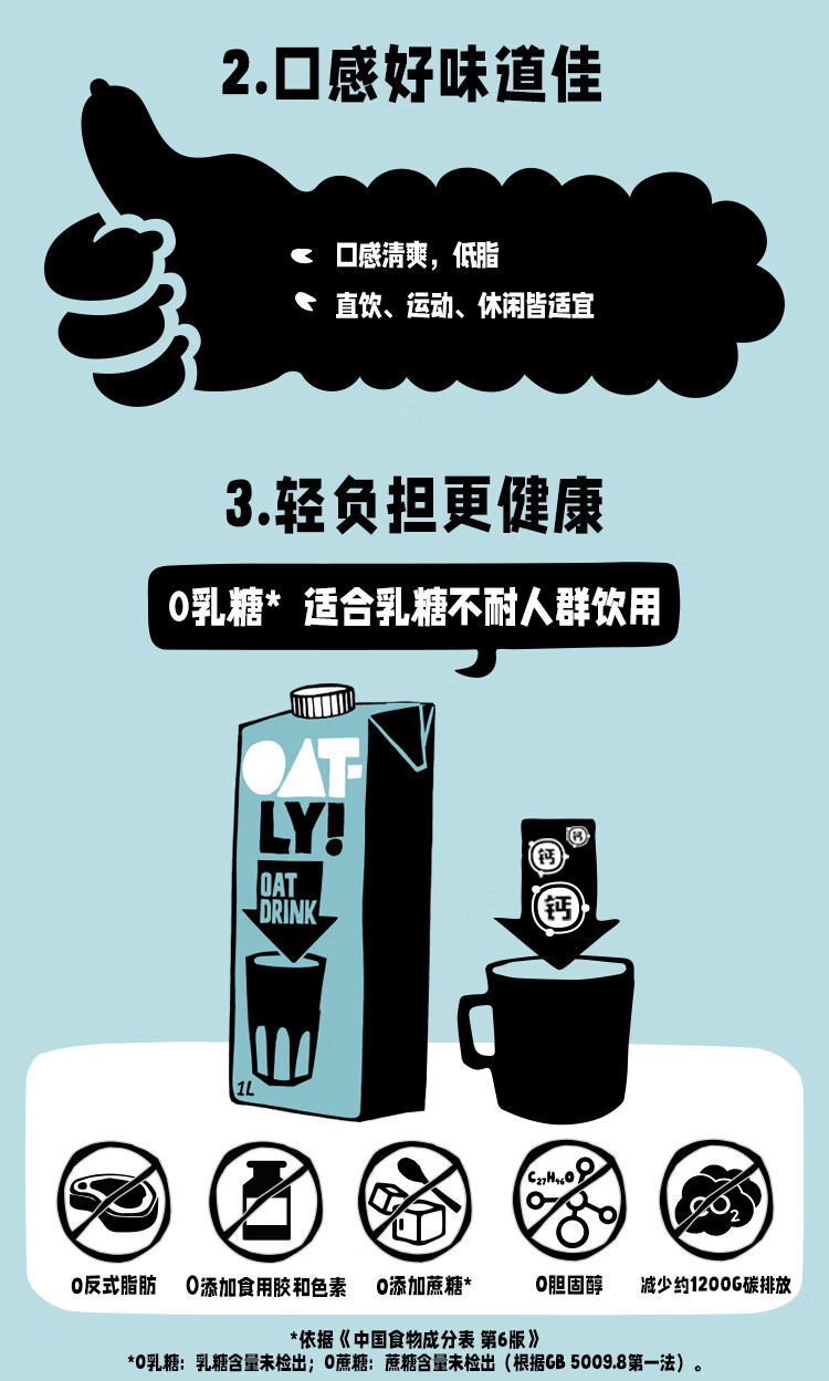 OATLY 燕麦奶谷物早餐奶植物蛋白膳食纤维饮料 原味低脂燕麦奶1L