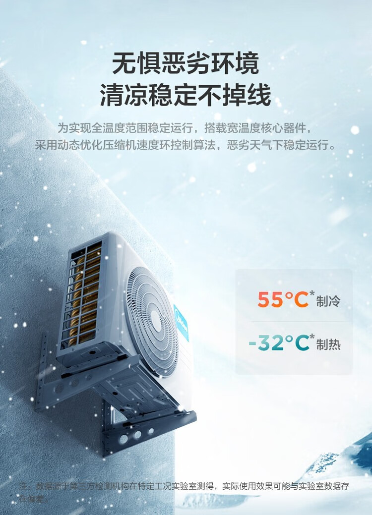 美的(Midea)空调挂机 1.5匹 新一级能效变频冷暖 智能家电 卧室家用壁挂式  KFR-35GW/N8VHC1
