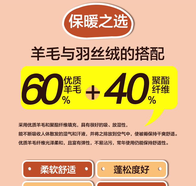 恒源祥家纺冬季保暖羊毛被 舒雅羊毛被  CYB1601