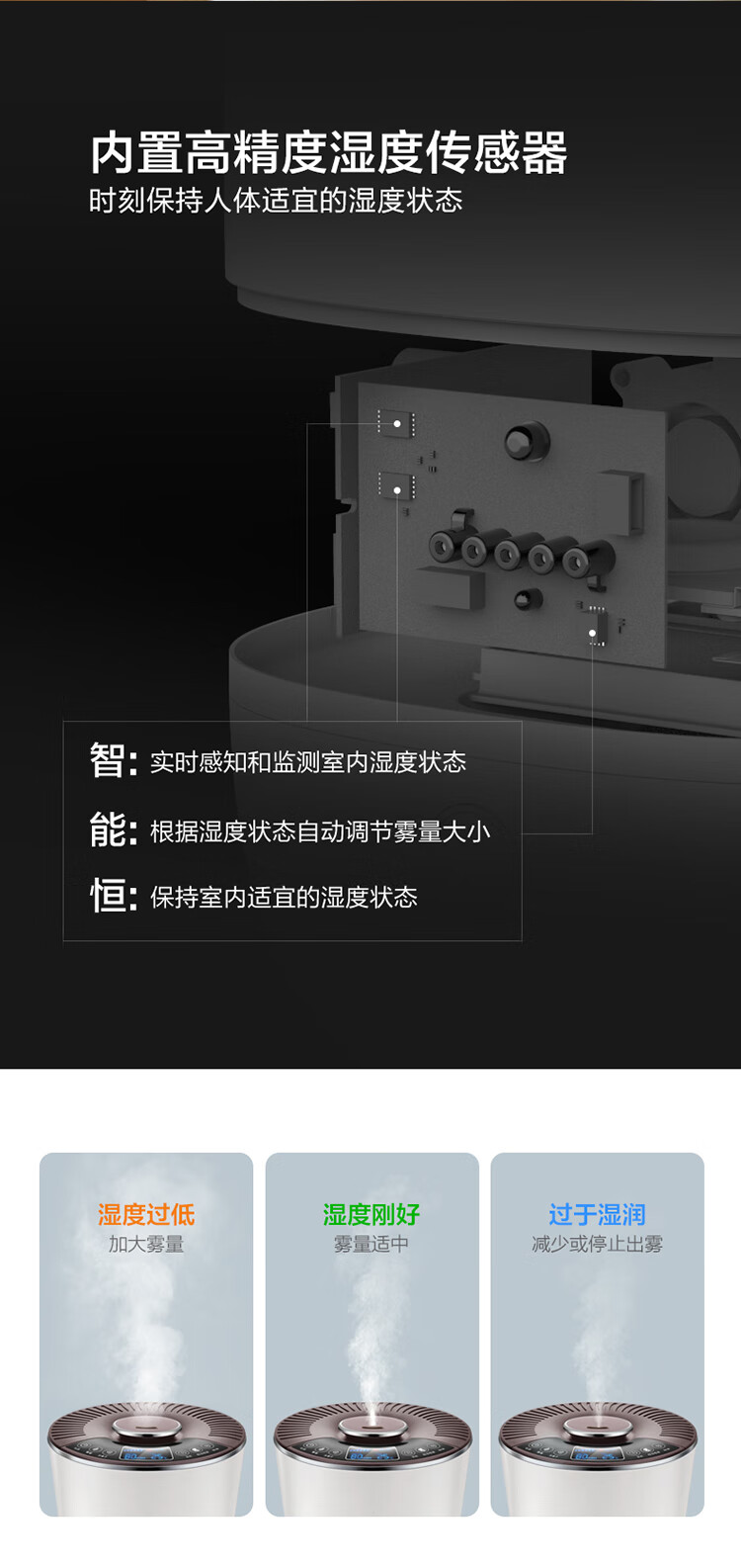 小熊（Bear）加湿器 JSQ-C40N3卧室婴儿 家用办公室迷你空气加湿器大雾量低噪桌面 高温 4升