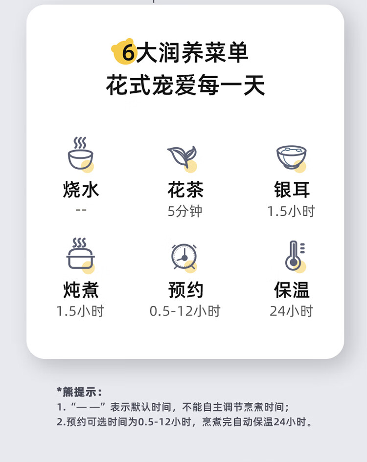 小熊（Bear）迷你养生壶 YSH-C08V1养生杯mini烧水壶 煮茶壶 保温杯垫 多功能花茶壶 电热水壶0.8升