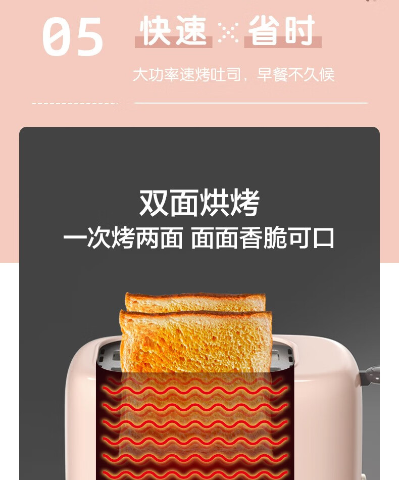 小熊（Bear）多士炉DSL-C02W1   绿色-   烤面包机馒头片  机家用全自动不锈钢2片吐司加热机