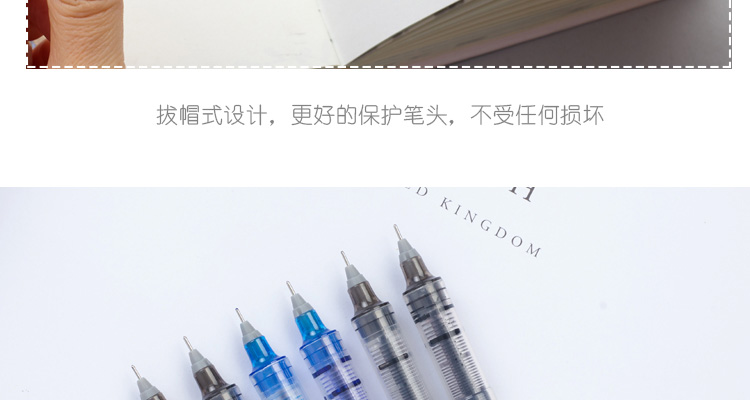 白雪(snowhite)X88直液式速干走珠笔可换笔芯巨能写针管型中性笔0.38mm红色12支/盒