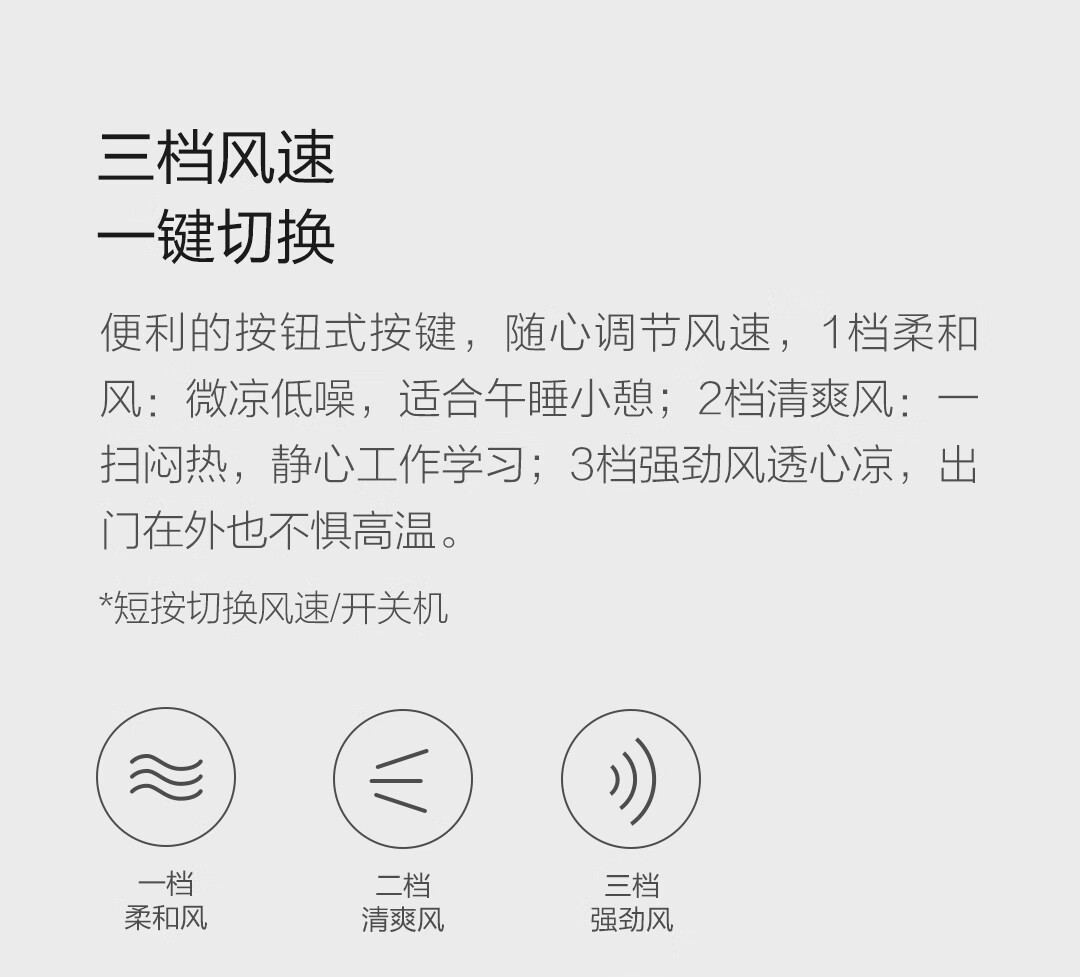 质零（Qualitell）小米有品手持电风扇F1 手持折叠迷你便携随身USB充电式电扇ZS6003 白色