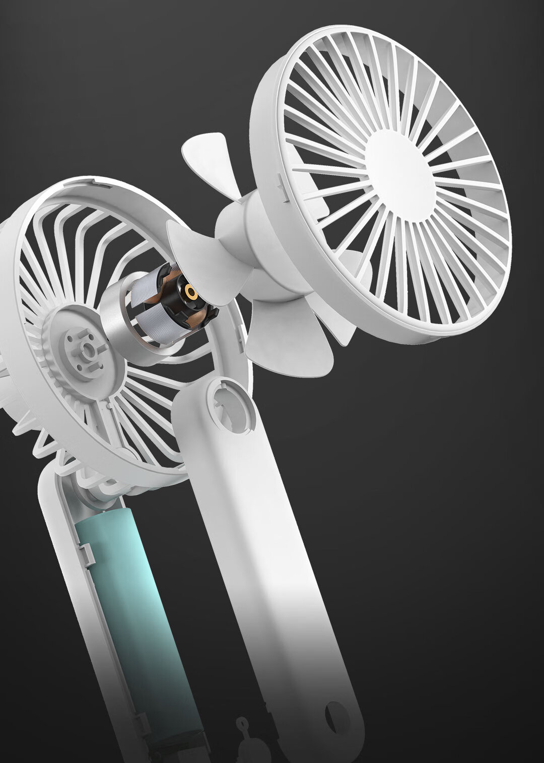 质零（Qualitell）小米有品手持电风扇F1 手持折叠迷你便携随身USB充电式电扇ZS6003 白色