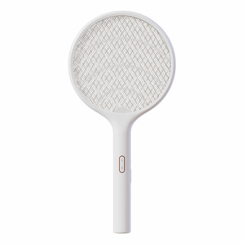 质零（Qualitell）小米有品电蚊拍灭蚊拍E1 充电式强力室内大网面电苍蝇拍带底座ZS9001 白色
