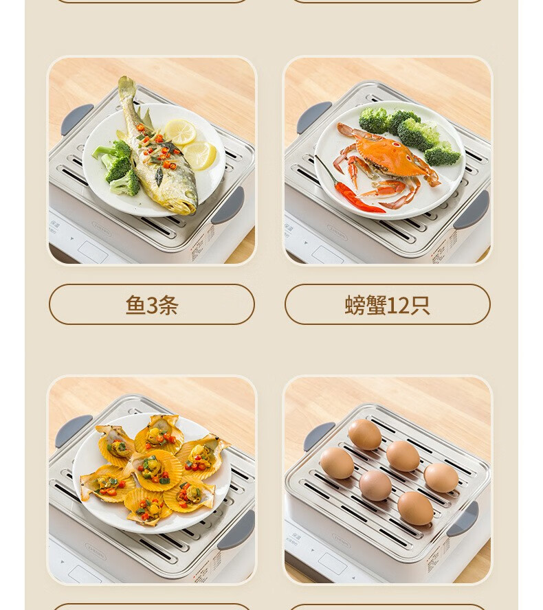 臻米（ZHENMI）电蒸锅家用小型多功能三层大容量蒸汽锅自动断电蒸箱小早餐机 臻米三层电蒸锅 Z2PRO