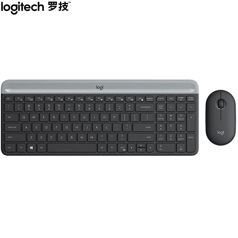 罗技（Logitech）MK470 键鼠套装 无线键鼠套装 超薄 全尺寸 带无线2.4G接收器星空灰