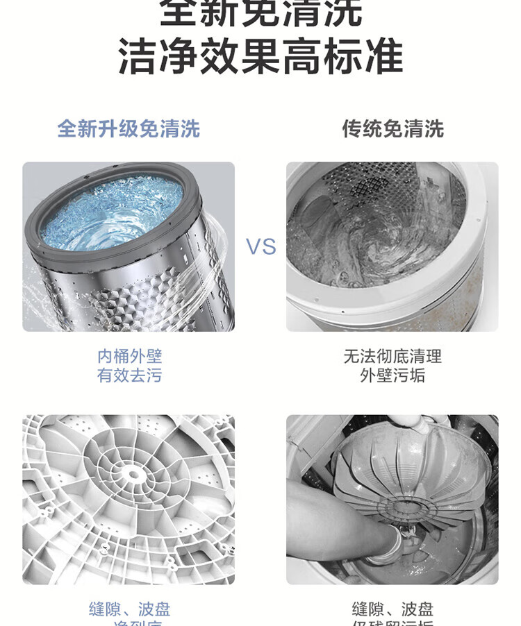 小天鹅（LittleSwan）波轮洗衣机全自动 10公斤直驱变频 健康免清洗 TB100V23DB