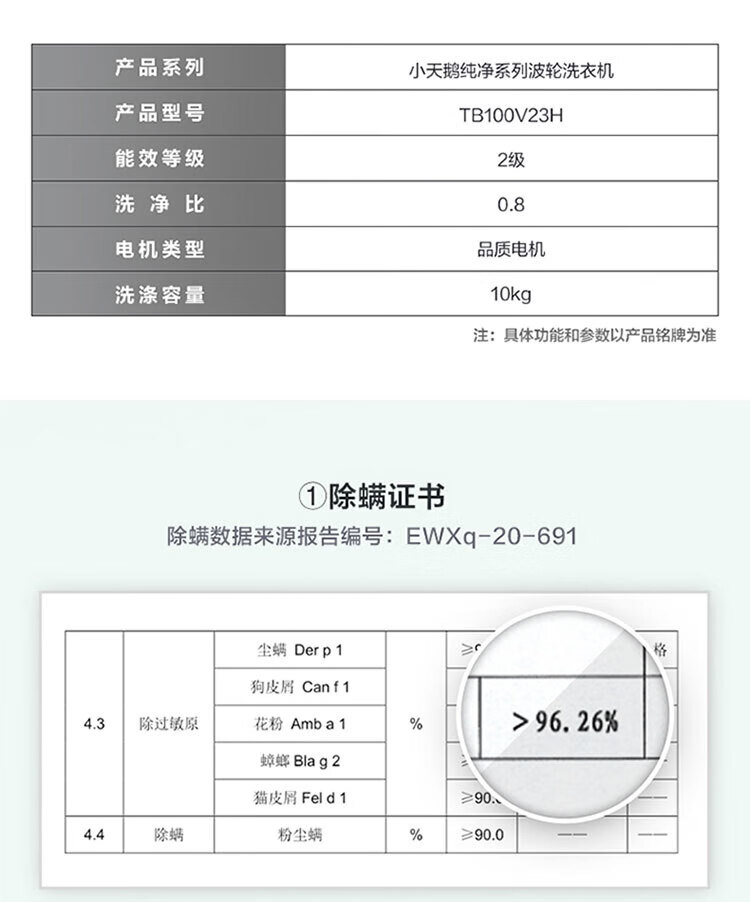 小天鹅（LittleSwan）10公斤 波轮洗衣机全自动 健康免清洗TB100V23H